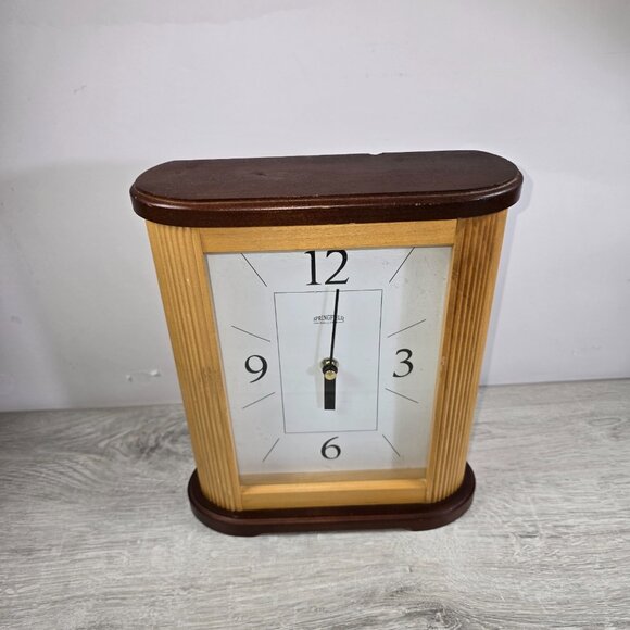Springfield Clock Art Deco All Wood Contemporary Large Face Desk Mantle Shelf - Picture 2 of 10
